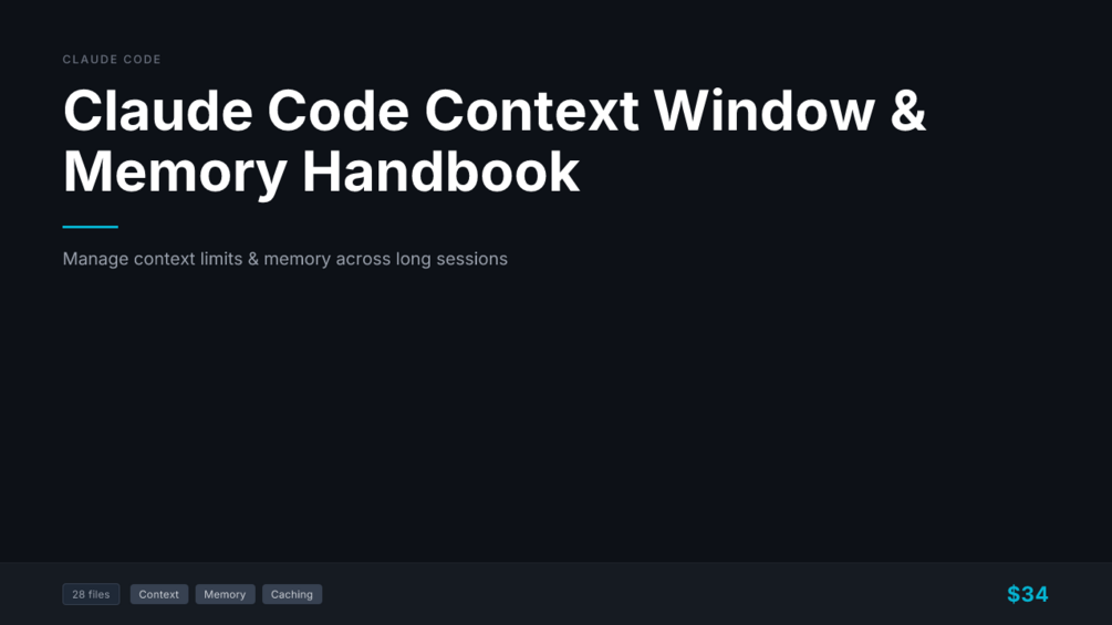 Claude Code Context Window & Memory Management Handbook cover