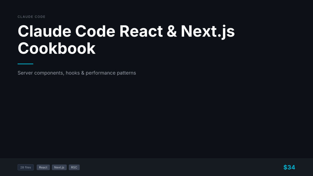 Claude Code React & Next.js Cookbook cover
