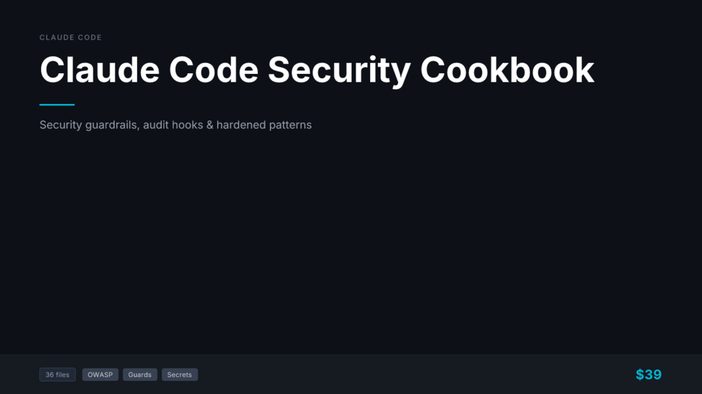 Claude Code Security Cookbook cover