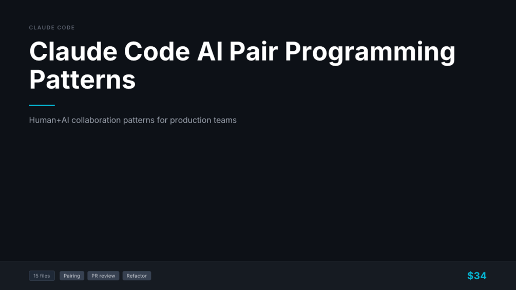 Claude Code AI Pair Programming Patterns cover