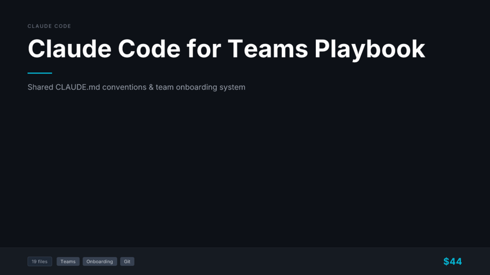 Claude Code for Teams Playbook cover